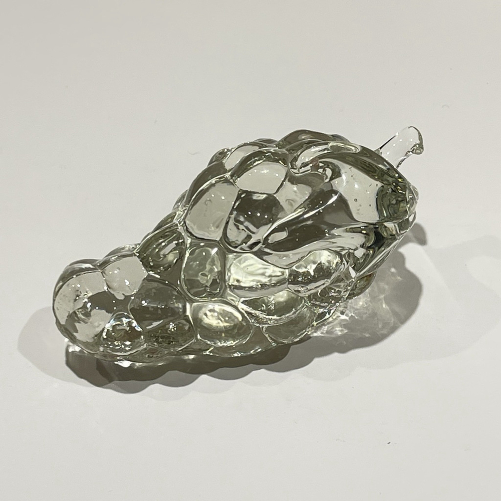 Brinn Vtg MCM Clear Glass Paperweight Grapes‎ Tchotchke Cottagecore Grannycore
